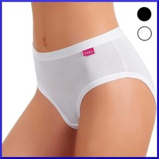 3 Damen Midi Slips JADEA Baumwolle High Waist Unterhose Bunt Unterwäsche gra