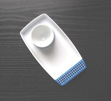 Original ORNAMIN 204/1 Eierbecher mit Ablage blau/weiss Frühstück Geschirr alt