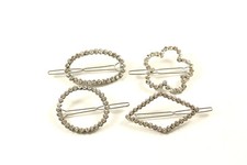 Haarklammer Haarspange Strass Ring Oval Blume Blüte Rhombus Haarschmuck A544