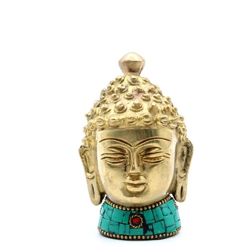Buddha figur messing howlit - figur,
