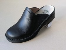 Helix Leder Clogs schwarz