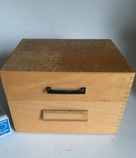 Vintage Alter Karteikasten Holz für DIN A5 Büro Schule Studium