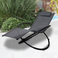 Schaukelliege Gartenliege Schwingliege Grau Relax Liege Design Gartenmöbel 