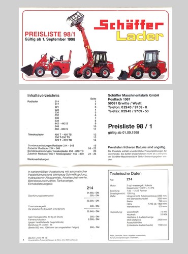 Schäfer hoflader preisliste - hoflader ,