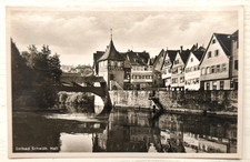 PK SCHWÄBISCH HALL Sulferturm Holzbrücke Baden-Württemberg gel. 1940 TOP !