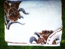 Das Edle Schonert Naturhaar Schafwoll-Bett Decke 200x140 cm woll-weiß mit Muster