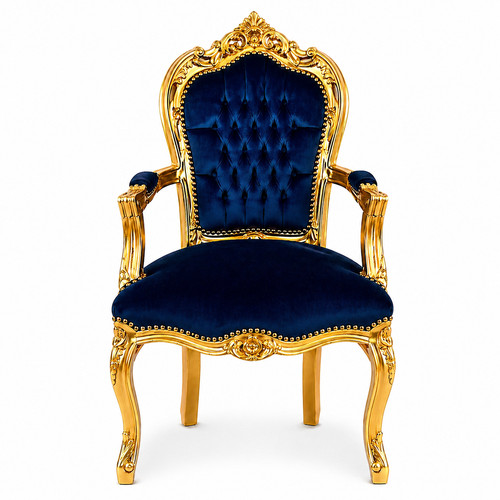 Barockstuhl stuhl blau gold - stuhl,