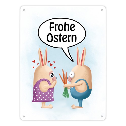 Frohe ostern metallschild - frohe,