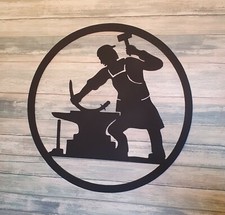 Schmied am Ambos Zunftzeichen von 40cm-100cm aus 3mm Stahl Schmiede Logo Maibaum