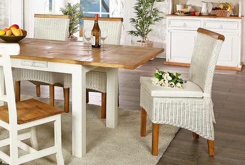 Weisser rattanstuhl pinie - rattanstuhl,,