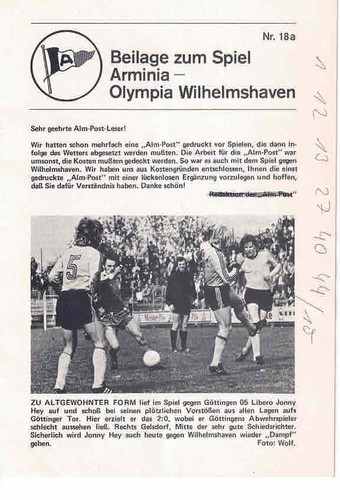 Fussball programmheft 75 - , 74/75