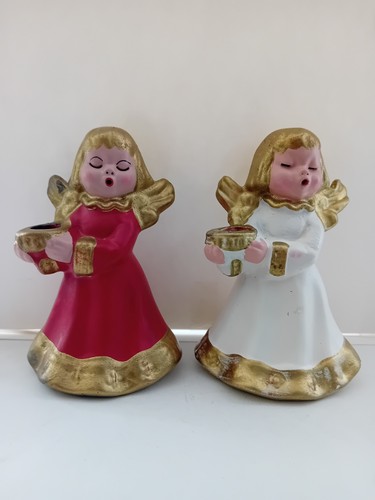 Engel kerzenhalter figur - 2x,