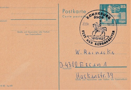 Bergbau ganzsache ddr - bergbau, m