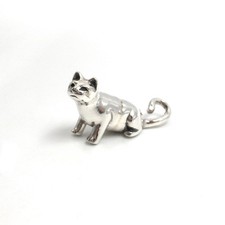 925 Sterling Silber Miniaturfigur Katze 2.9cm Figur Kätzchen Figur Objekt 5.5gr