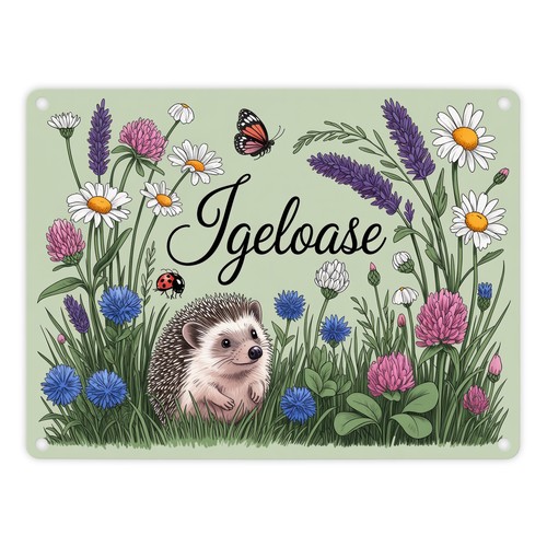 Igel auf wildblumen igeloase - igel,