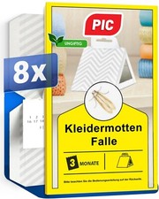 PIC Kleidermottenfalle, 8 Stück – Mottenschutz für Kleiderschrank und Kleidung