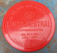 Bakelitdose LINDA NEUTRAL Leicht VEB Linda-Werk  Schwerin Ø10,5cm,gefüllt 