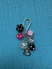 Schlüsselanhänger bunt silber Würfel