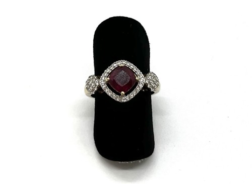 375 gold ring rubin - 375/-,