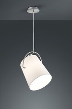 Pendelleuchte Trio Meran Hängelampe E27 1-flammig 150cm Schirm Weiß Nickel-Matt