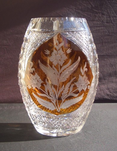 Große schwere glas vase - glas,