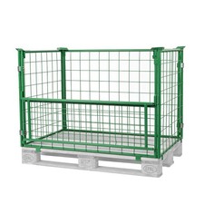 12x Gitterbox Aufsatzrahmen Lagerbox  Europaletten-Aufsatz Stapelbar