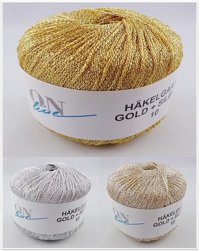 25g online häkelgarn gold - online,
