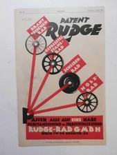 1921 ORIGINAL WERBUNG REKLAME RUDGE RAD GMBH BERLIN HOMMEL WÄCHTER REKLAME