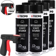 6x 500 ml UNTERBODENSCHUTZ STEINSCHLAGSCHUTZ BITUMEN SCHWARZ + PISTOLENGRIFF