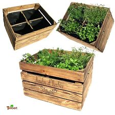 KRÄUTERKISTE Kräuterbeet OBSTKISTE Blumenkasten Hochbeet Pflanzbeet Balkon Holz 