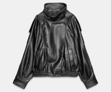 Zara Jacke Lederoptik Faux Leather Lederjacke 4391/872/800 XS Neu mit Etikett