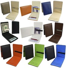 New Etui Metall Geldscheinklammer Schwarz Clutch Ausweisfach Kunstleder WL100 UK