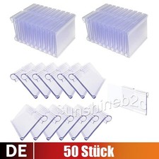 50x Etikettenhalter aus Kunststoff Transparent Preisschildhalter 60/100 MM