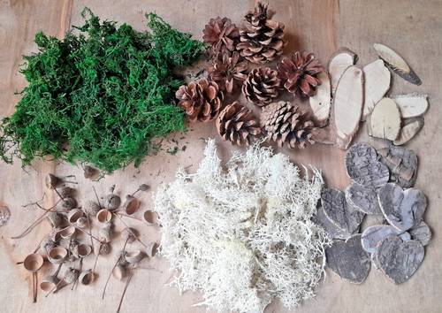 Natur material deko set - material,