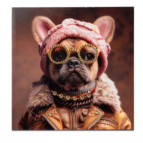 Modernes wandbild hund mit - modernes,