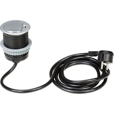 Tischsteckdose Versenkbar Schwarz 1,9 m Einbausteckdose Bodensteckdose Steckdose