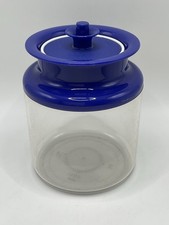 Tupperware Panorama 0,5 L Dose Klärchen Teedose Klare Sache Vakuum Blau +