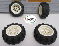 ( N7/7 ) 4 x Lego Technic Räder Reifen mit Felge 20x30 weiß