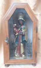 Altötting Madonna Holz 34 cm im Schrein 43 cm mit 2 Altarvasen
