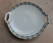 Teller Zierteller mit Handhaben Fraureuth Blumenrand