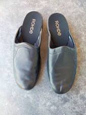 Rohde Herren Hausschuhe Pantoffeln Leder Gr. 47 Lekeberg 1558-90 schwarz