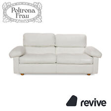 Poltrona Frau Petronio Leder Zweisitzer Weiß Sofa Couch