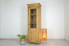 schöne Vintage Weichholz Vitrine in Weichholz im Landhausstil von Antik-Lux