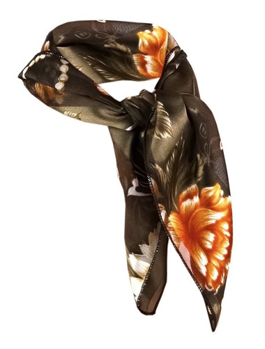 Nickituch braun orange silber
