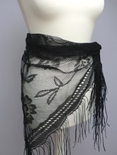 Bauchtanz Dreieckstuch schwarz Spitze Hüftuch Umschlagtuch Tuch 280