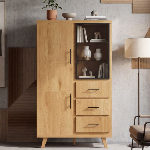 Hochschrank 188cm eiche - 188cm,