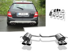 Fox Edelstahl Duplex Sportauspuff Mercedes C-Klasse W204 C63AMG-Diffusor oval
