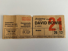 David Bowie concert ticket 1978 Olympiahalle ,Munich  Germany