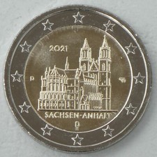 2 Euro Gedenkmünze Deutschland D 2021 Sachsen-Anhalt / Magdeburger Dom unz.