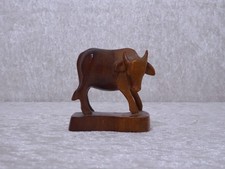 3p9RHR - Miniatur Holz Design Figur Kuh - Handgefertigt - Vintage - 5,5 cm